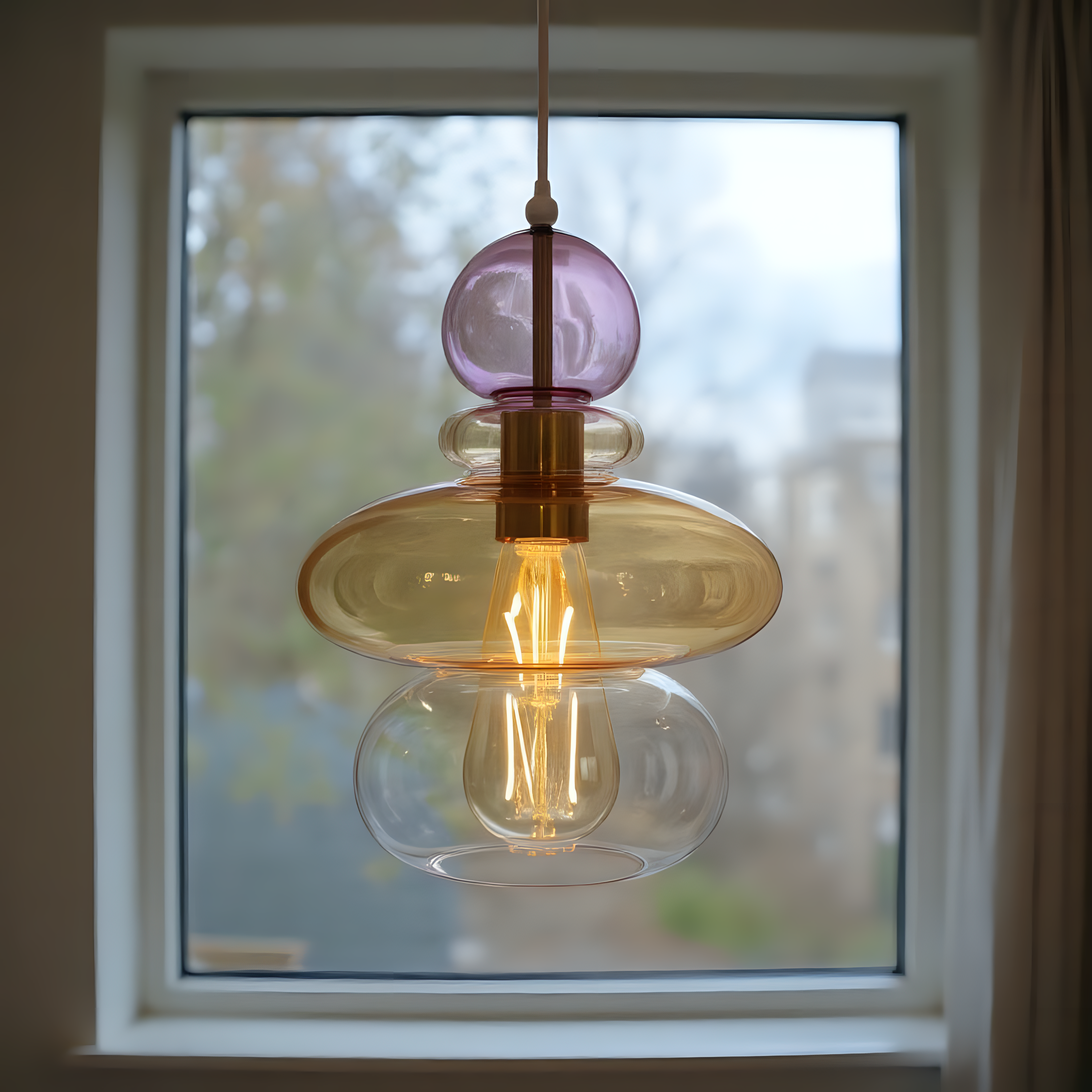 Handmade Blown Glass Pendant Light